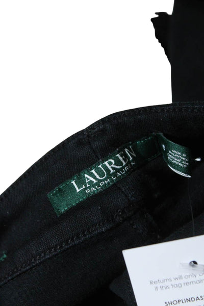 Lauren Ralph Lauren Womens High Rise Premier Straight Leg Jeans Black Size 16