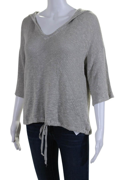 Velvet for Calypso St. Barth Womens Short Sleeves Hoodie Gray Size Extra Small