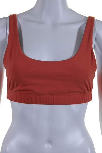 Vuori Women's Scoop Neck Sleeveless Athletic Sport Bra Orange Size S