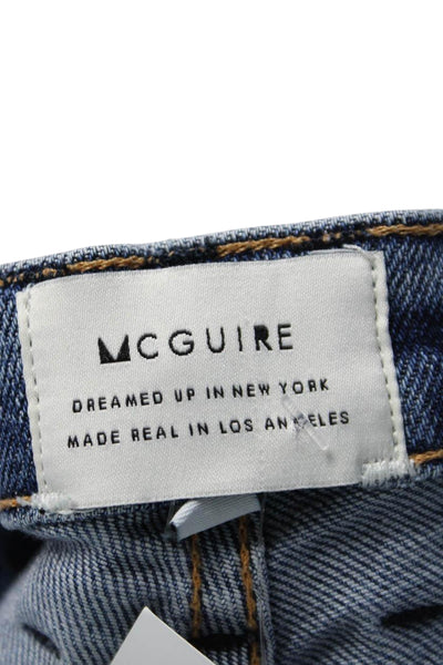 McGuire Womens High Waist Grosgrain Stripe Slim Leg Jeans Blue Pink Size 29