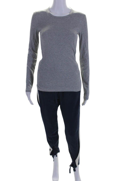 Splendid Women's Round Neck Long Sleeves Two Piece Jogger Pant Set Gray Size S