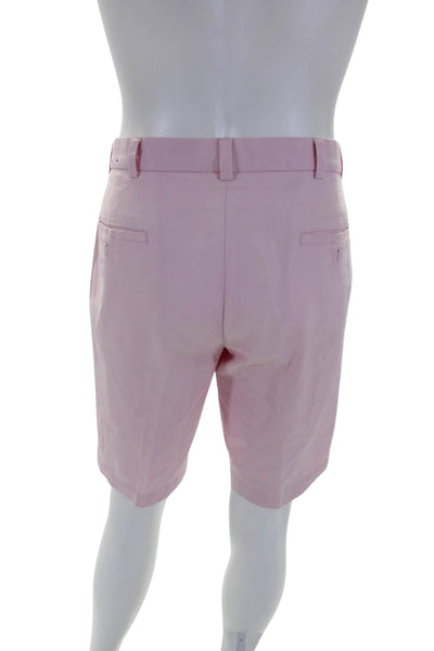 Brooks Brothers Mens Cotton Flat Front Casual Bermuda Shorts Pink Size 33