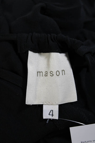 Mason Womens Spaghetti Strap V Neck Silk Romper Black Size 4