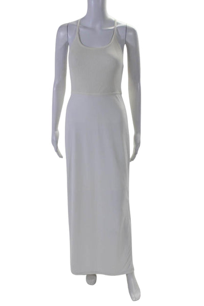 DKNY Womens Spaghetti Strap Scoop Neck Midi Shift Dress White Size Small