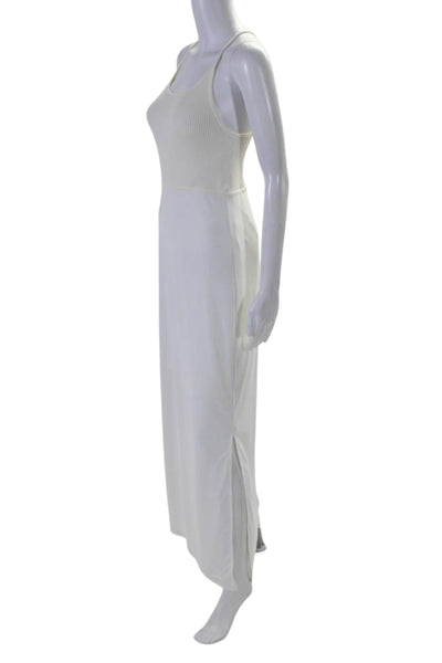 DKNY Womens Spaghetti Strap Scoop Neck Midi Shift Dress White Size Small