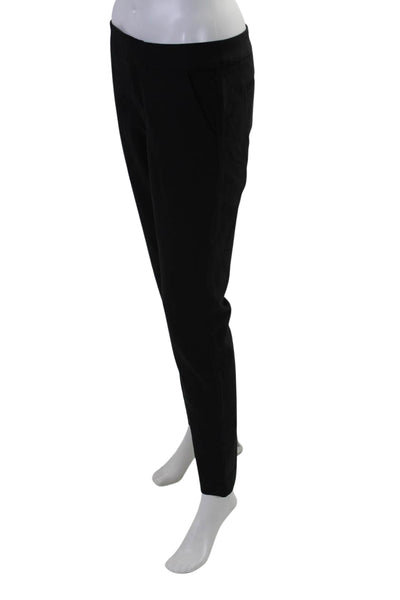 Ecru Womens Zipper Fly Mid Rise Straight Leg Pants Black Size 4