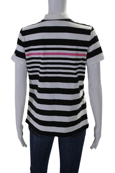 Lauren Ralph Lauren Womens Cotton Striped Short Sleeve T-Shirt Top White Size L