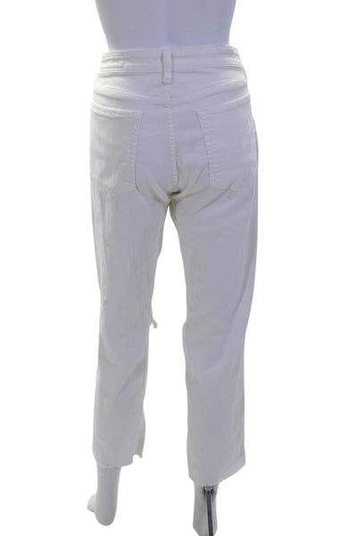 Rag & Bone Womens Low Rise Ankle Slim Distressed Boyfriend Jeans White Size 29