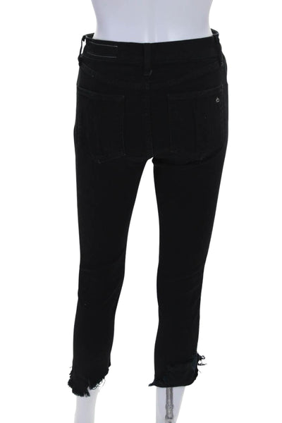 Rag & Bone Womens High Waist Five Pockets Straight Leg Denim Jeans Black Size 26