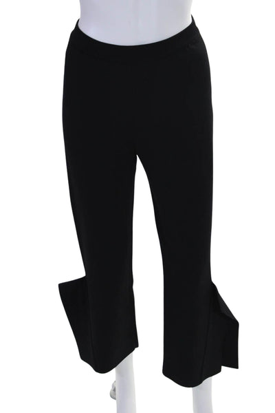 Stella McCartney Womens Straight Leg Elastic Waist Slit Trousers Black Size S