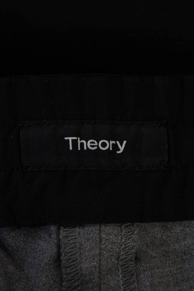 Theory Mens Tech Suiting Slim Leg Pull On Pants Light Gray Black Size 32