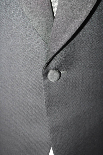 Duca Di Mantova Mens Single Button Tuxedo Blazer Jacket Black Wool Size EUR 50