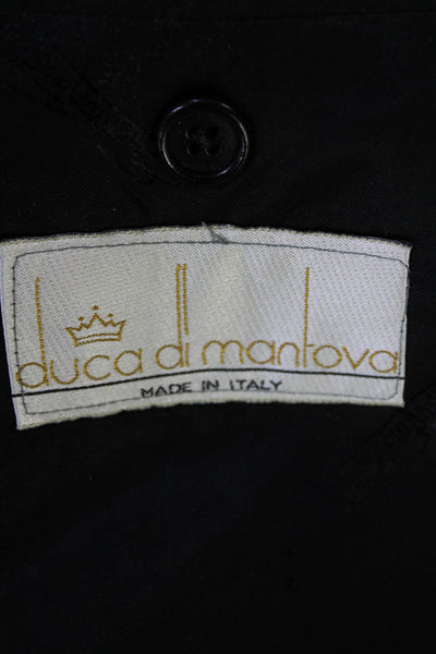 Duca Di Mantova Mens Single Button Tuxedo Blazer Jacket Black Wool Size EUR 50