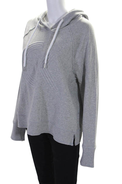 Calvin Klein Womens Pullover Drawstring Hoodie Sweater Gray Cotton Size XL