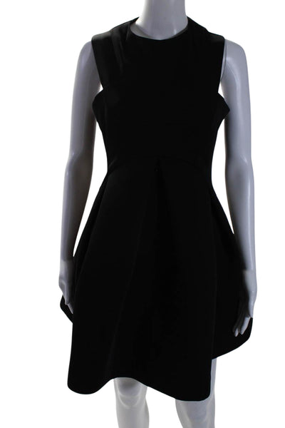 AQ/AQ Women's Round Neck Sleeveless Fit Flare Mini Cocktail Dress Black Size 6