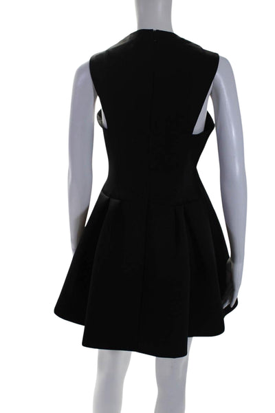 AQ/AQ Women's Round Neck Sleeveless Fit Flare Mini Cocktail Dress Black Size 6