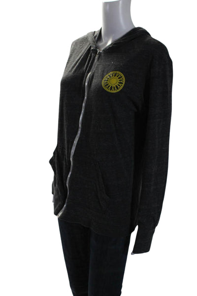 Soul Cycle Womens Jersey Knit Long Sleeve Full Zip Hoodie Dark Gray Size L