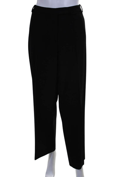 Calvin Klein Womens Zipper Fly High Rise Pleated Trouser Pants Black Size 16