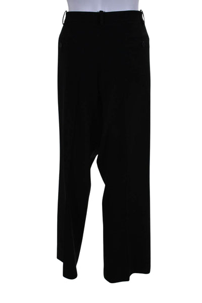 Calvin Klein Womens Zipper Fly High Rise Pleated Trouser Pants Black Size 16