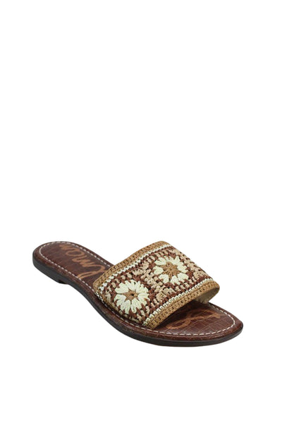 Sam Edelman Women's Open Toe Crochet Slide Sandals Brown Size 9