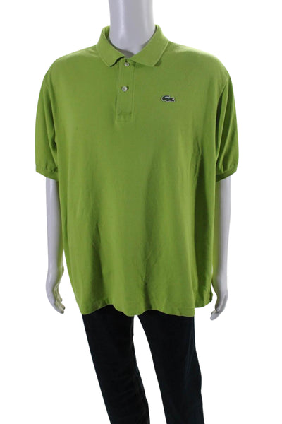 Lacoste Men's Collared Short Sleeves Cotton Polo Shirt Neon Green Size 9