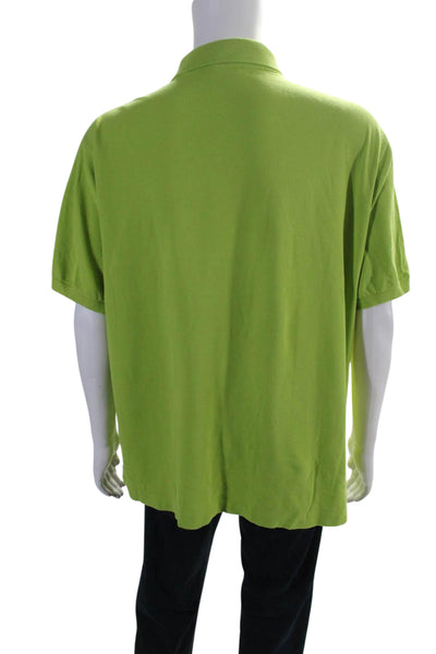 Lacoste Men's Collared Short Sleeves Cotton Polo Shirt Neon Green Size 9