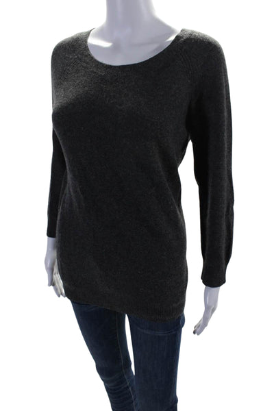 Joie Womens Cashmere Crew Neck Long Sleeves Pullover Sweater Gray Size Small