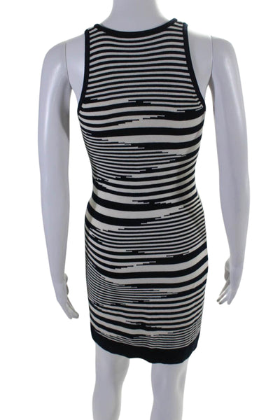 Milly Of New York Womens Striped Sweater Dress White Navy Blue Size Petite