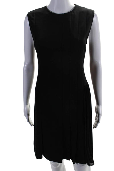 Theory Womens Accordion Pleated Day Sleeveless A Line Dress Black Size 2