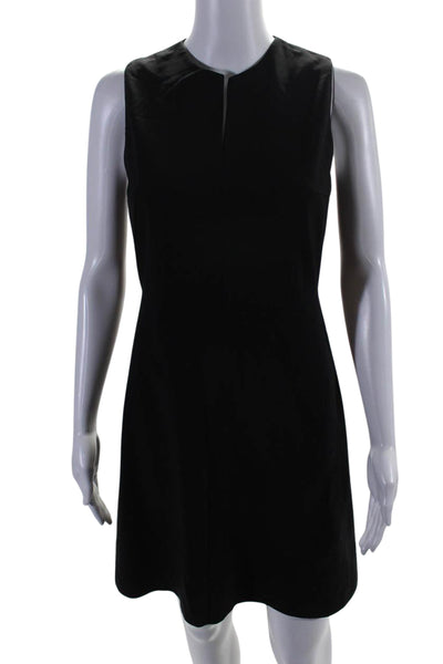 Theory Womens Sleeveless Myani Sevona A Line Dress Black Wool Blend Size 2