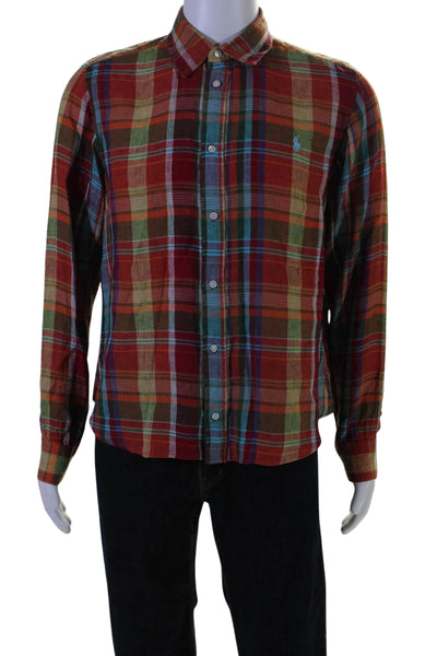 Polo Ralph Lauren Mens Long Sleeve Plaid Shirt Multicolor Size Extra Large