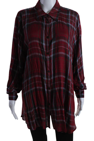 Lauren Ralph Lauren Womens Plaid Button Down Shirt Red Size Extra Large