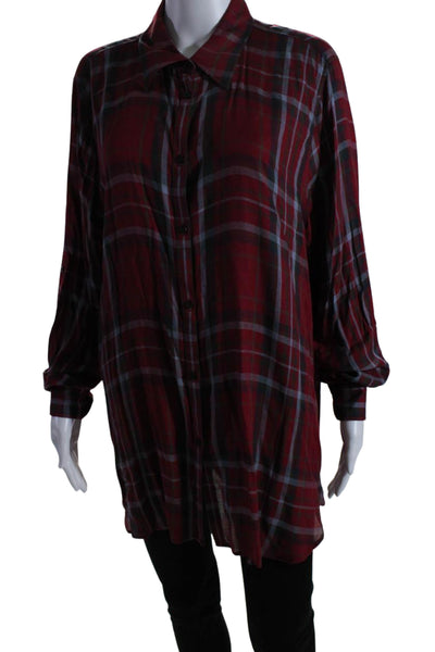 Lauren Ralph Lauren Womens Plaid Button Down Shirt Red Size Extra Large