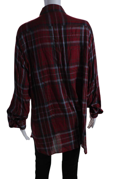 Lauren Ralph Lauren Womens Plaid Button Down Shirt Red Size Extra Large
