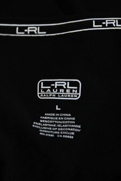 Lauren Ralph Lauren Womens Long Sleeves Tee Shirt Black Cotton Size Large