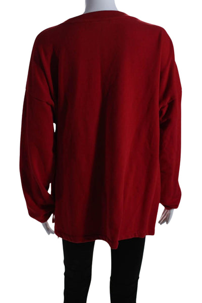 Lauren Ralph Lauren Womens Long Sleeves Sweatshirt Red Size Extra Large