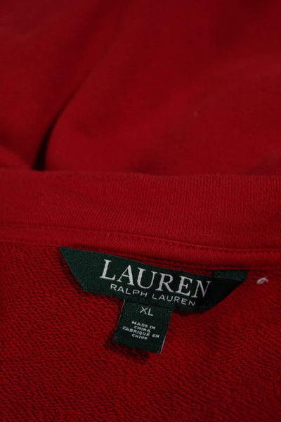 Lauren Ralph Lauren Womens Long Sleeves Sweatshirt Red Size Extra Large