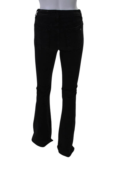 Rag & Bone Womens Buttoned High Rise Zipped Flare Leg Jeans Black Size EUR29