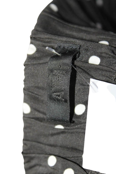 ATM Womens Silk Polka Dot Print Elastic Waist Capri Pants Black White Size XS