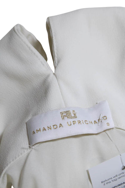 Amanda Uprichard Womens Crepe Grommet High Neck Mini Tank Dress White Size S