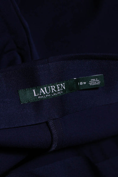 Lauren Ralph Lauren Women's Pull-On Straight Leg Dress Pants Navy Blue Size 18