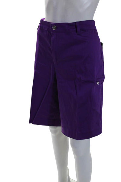 Lauren Ralph Lauren Women's Button Closure Bermuda Cargo Shorts Purple Size 16