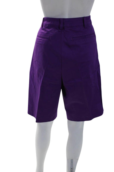 Lauren Ralph Lauren Women's Button Closure Bermuda Cargo Shorts Purple Size 16