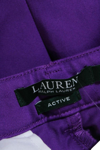 Lauren Ralph Lauren Women's Button Closure Bermuda Cargo Shorts Purple Size 16