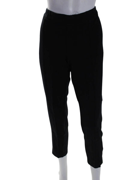Calvin Klein Women's Pull-On Flat Front Straight Leg Pants Black Size L