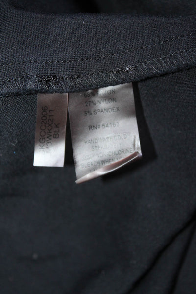 Calvin Klein Women's Pull-On Flat Front Straight Leg Pants Black Size L