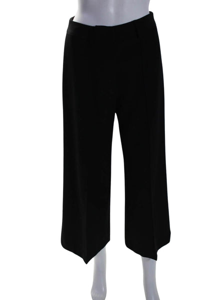 Milly Womens Darted Hook & Eye Wide Leg Zipped Dress Pants Black Size 2