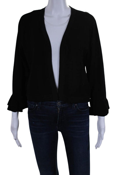 Calvin Klein Womens Long Sleeve Open Front Cardigan Sweater Black Size Large