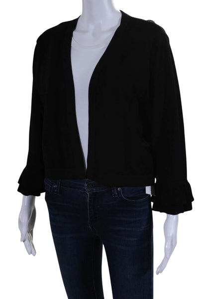 Calvin Klein Womens Long Sleeve Open Front Cardigan Sweater Black Size Large