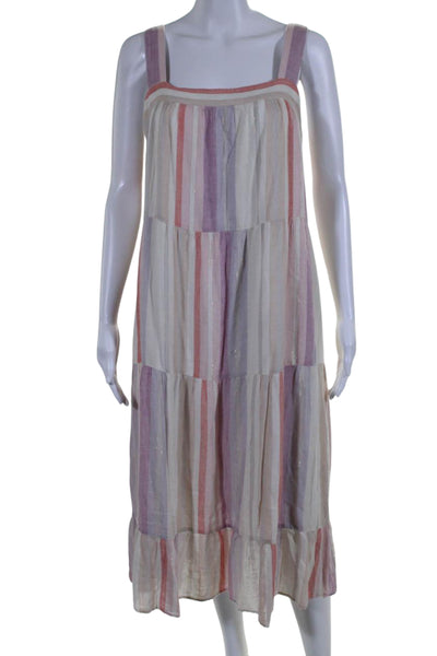 Rails Womens Metallic Striped Square Neck Sleeveless Dress Multicolor Size M